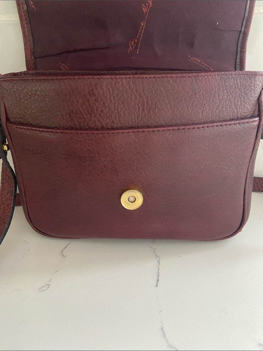 Vintage Etienne Aigner Burgundy Leather Crossbody Bag Horsebit Medallion Purse - Picture 5 of 16